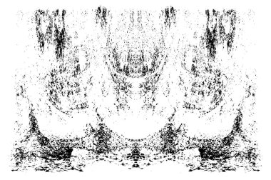 Grunge dikey olarak simetrik siyah beyaz doku. Tek renkli yıpranmış kaplama deseni. 