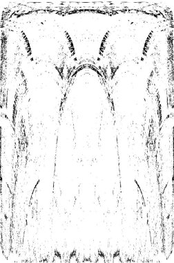 Grunge dikey olarak simetrik siyah beyaz doku. Tek renkli yıpranmış kaplama deseni. 