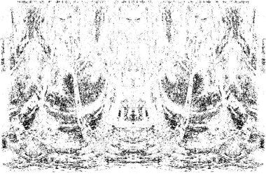 Grunge dikey olarak simetrik siyah beyaz doku. Tek renkli yıpranmış kaplama deseni. 