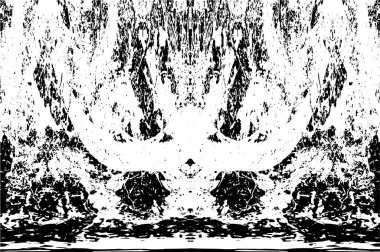 Grunge dikey olarak simetrik siyah beyaz doku. Tek renkli yıpranmış kaplama deseni. 