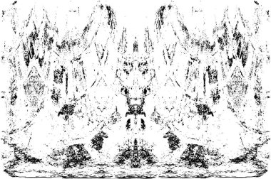 Grunge dikey olarak simetrik siyah beyaz doku. Tek renkli yıpranmış kaplama deseni. 