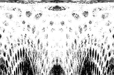 Grunge dikey olarak simetrik siyah beyaz doku. Tek renkli yıpranmış kaplama deseni. 