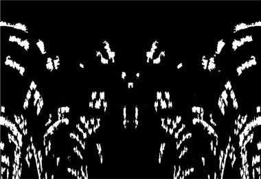 Grunge üst üste biniyor. Soyut siyah-beyaz vektör arkaplanı. Çatlak, leke ve noktalarda kirli desenli tek renkli klasik yüzey. Karanlık korku tarzında eski bir duvar.