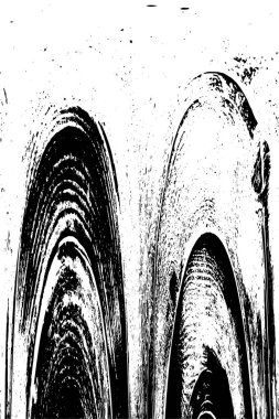 Grunge üst üste biniyor. Soyut siyah-beyaz vektör arkaplanı. Çatlak, leke ve noktalarda kirli desenli tek renkli klasik yüzey. Karanlık korku tarzında eski bir duvar.