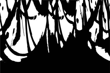 Grunge üst üste biniyor. Soyut siyah-beyaz vektör arkaplanı. Çatlak, leke ve noktalarda kirli desenli tek renkli klasik yüzey. Karanlık korku tarzında eski bir duvar.