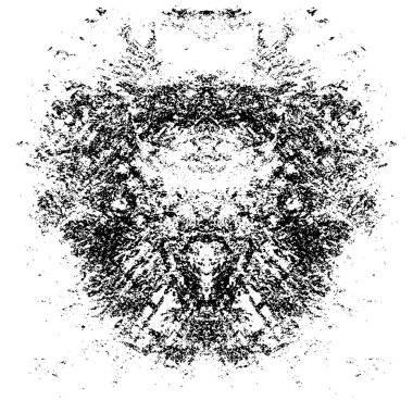 Grunge üst üste biniyor. Soyut siyah-beyaz vektör arkaplanı. Çatlak, leke ve noktalarda kirli desenli tek renkli klasik yüzey. Karanlık korku tarzında eski bir duvar.