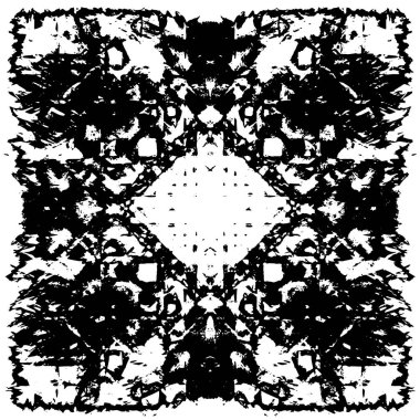 Grunge üst üste biniyor. Soyut siyah-beyaz vektör arkaplanı. Çatlak, leke ve noktalarda kirli desenli tek renkli klasik yüzey. Karanlık korku tarzında eski bir duvar.