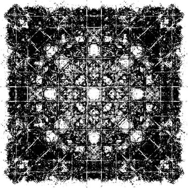 Grunge üst üste biniyor. Soyut siyah-beyaz vektör arkaplanı. Çatlak, leke ve noktalarda kirli desenli tek renkli klasik yüzey. Karanlık korku tarzında eski bir duvar.