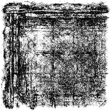 Grunge üst üste biniyor. Soyut siyah-beyaz vektör arkaplanı. Çatlak, leke ve noktalarda kirli desenli tek renkli klasik yüzey. Karanlık korku tarzında eski bir duvar.