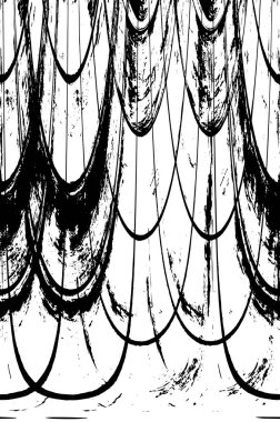 Grunge üst üste biniyor. Soyut siyah-beyaz vektör arkaplanı. Çatlak, leke ve noktalarda kirli desenli tek renkli klasik yüzey. Karanlık korku tarzında eski bir duvar.