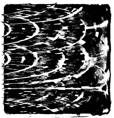 Grunge üst üste biniyor. Soyut siyah-beyaz vektör arkaplanı. Çatlak, leke ve noktalarda kirli desenli tek renkli klasik yüzey. Karanlık korku tarzında eski bir duvar.