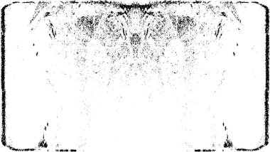 Grunge üst üste biniyor. Soyut siyah-beyaz vektör arkaplanı. Çatlak, leke ve noktalarda kirli desenli tek renkli klasik yüzey. Karanlık korku tarzında eski bir duvar.