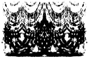 Grunge üst üste biniyor. Soyut siyah-beyaz vektör arkaplanı. Çatlak, leke ve noktalarda kirli desenli tek renkli klasik yüzey. Karanlık korku tarzında eski bir duvar.