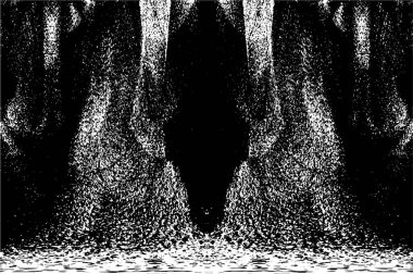 Grunge üst üste biniyor. Soyut siyah-beyaz vektör arkaplanı. Çatlak, leke ve noktalarda kirli desenli tek renkli klasik yüzey. Karanlık korku tarzında eski bir duvar.