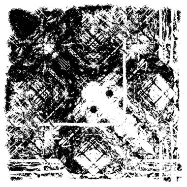 Grunge üst üste biniyor. Soyut siyah-beyaz vektör arkaplanı. Çatlak, leke ve noktalarda kirli desenli tek renkli klasik yüzey. Karanlık korku tarzında eski bir duvar.