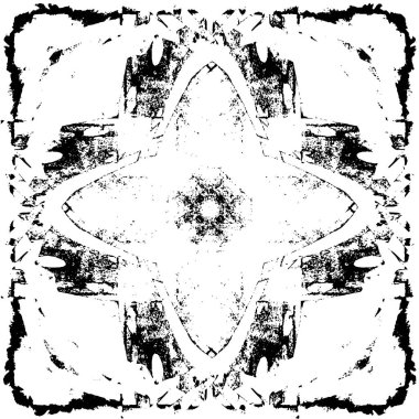 Grunge üst üste biniyor. Soyut siyah-beyaz vektör arkaplanı. Çatlak, leke ve noktalarda kirli desenli tek renkli klasik yüzey. Karanlık korku tarzında eski bir duvar.