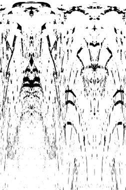 Grunge üst üste biniyor. Soyut siyah-beyaz vektör arkaplanı. Çatlak, leke ve noktalarda kirli desenli tek renkli klasik yüzey. Karanlık korku tarzında eski bir duvar.