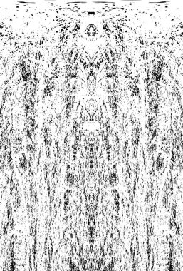 Grunge üst üste biniyor. Soyut siyah-beyaz vektör arkaplanı. Çatlak, leke ve noktalarda kirli desenli tek renkli klasik yüzey. Karanlık korku tarzında eski bir duvar.