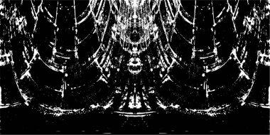 Grunge dikey olarak simetrik siyah beyaz doku. Tek renkli yıpranmış kaplama deseni. 