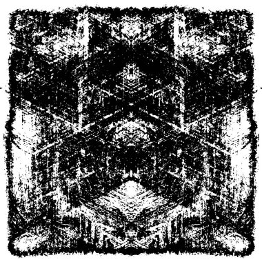 Grunge üst üste biniyor. Soyut siyah-beyaz vektör arkaplanı. Çatlak, leke ve noktalarda kirli desenli tek renkli klasik yüzey. Karanlık korku tarzında eski bir duvar.