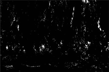 Grunge üst üste biniyor. Soyut siyah-beyaz vektör arkaplanı. Çatlak, leke ve noktalarda kirli desenli tek renkli klasik yüzey. Karanlık korku tarzında eski bir duvar.