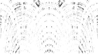 Grunge üst üste biniyor. Soyut siyah-beyaz vektör arkaplanı. Çatlak, leke ve noktalarda kirli desenli tek renkli klasik yüzey. Karanlık korku tarzında eski bir duvar.