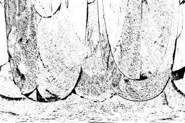 Grunge üst üste biniyor. Soyut siyah-beyaz vektör arkaplanı. Çatlak, leke ve noktalarda kirli desenli tek renkli klasik yüzey. Karanlık korku tarzında eski bir duvar.