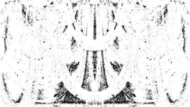 Grunge üst üste biniyor. Soyut siyah-beyaz vektör arkaplanı. Çatlak, leke ve noktalarda kirli desenli tek renkli klasik yüzey. Karanlık korku tarzında eski bir duvar.