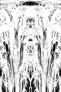 Grunge üst üste biniyor. Soyut siyah-beyaz vektör arkaplanı. Çatlak, leke ve noktalarda kirli desenli tek renkli klasik yüzey. Karanlık korku tarzında eski bir duvar.