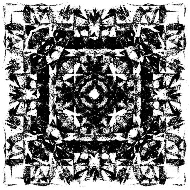 Grunge üst üste biniyor. Soyut siyah-beyaz vektör arkaplanı. Çatlak, leke ve noktalarda kirli desenli tek renkli klasik yüzey. Karanlık korku tarzında eski bir duvar.