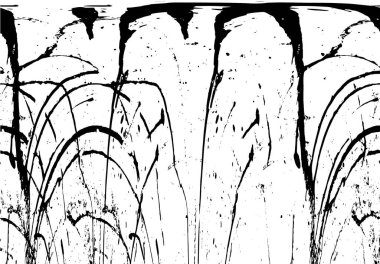 Grunge üst üste biniyor. Soyut siyah-beyaz vektör arkaplanı. Çatlak, leke ve noktalarda kirli desenli tek renkli klasik yüzey. Karanlık korku tarzında eski bir duvar.