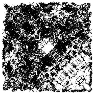 Grunge üst üste biniyor. Soyut siyah-beyaz vektör arkaplanı. Çatlak, leke ve noktalarda kirli desenli tek renkli klasik yüzey. Karanlık korku tarzında eski bir duvar.