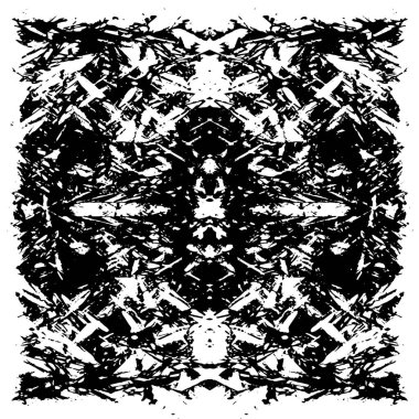 Grunge üst üste biniyor. Soyut siyah-beyaz vektör arkaplanı. Çatlak, leke ve noktalarda kirli desenli tek renkli klasik yüzey. Karanlık korku tarzında eski bir duvar.