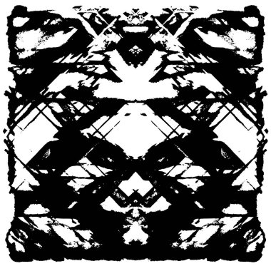 Grunge üst üste biniyor. Soyut siyah-beyaz vektör arkaplanı. Çatlak, leke ve noktalarda kirli desenli tek renkli klasik yüzey. Karanlık korku tarzında eski bir duvar.