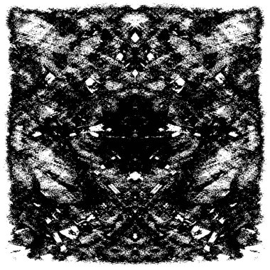 Grunge üst üste biniyor. Soyut siyah-beyaz vektör arkaplanı. Çatlak, leke ve noktalarda kirli desenli tek renkli klasik yüzey. Karanlık korku tarzında eski bir duvar.