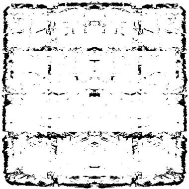 Grunge üst üste biniyor. Soyut siyah-beyaz vektör arkaplanı. Çatlak, leke ve noktalarda kirli desenli tek renkli klasik yüzey. Karanlık korku tarzında eski bir duvar.