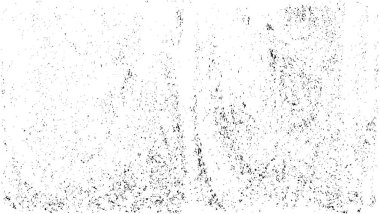 Grunge üst üste biniyor. Soyut siyah-beyaz vektör arkaplanı. Çatlak, leke ve noktalarda kirli desenli tek renkli klasik yüzey. Karanlık korku tarzında eski bir duvar.