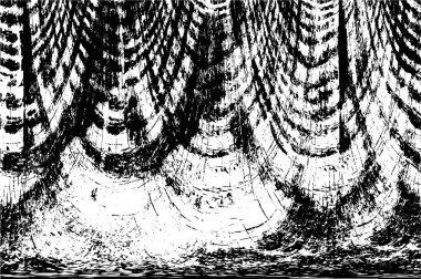 Grunge üst üste biniyor. Soyut siyah-beyaz vektör arkaplanı. Çatlak, leke ve noktalarda kirli desenli tek renkli klasik yüzey. Karanlık korku tarzında eski bir duvar.