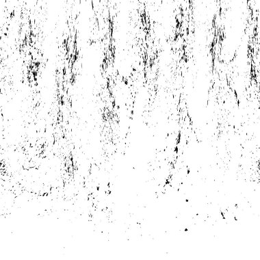 Grunge üst üste biniyor. Soyut siyah-beyaz vektör arkaplanı. Çatlak, leke ve noktalarda kirli desenli tek renkli klasik yüzey. Karanlık korku tarzında eski bir duvar.