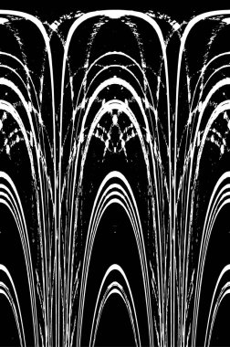 Grunge üst üste biniyor. Soyut siyah-beyaz vektör arkaplanı. Çatlak, leke ve noktalarda kirli desenli tek renkli klasik yüzey. Karanlık korku tarzında eski bir duvar.