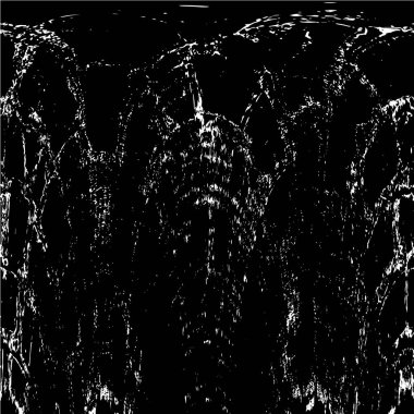 Grunge üst üste biniyor. Soyut siyah-beyaz vektör arkaplanı. Çatlak, leke ve noktalarda kirli desenli tek renkli klasik yüzey. Karanlık korku tarzında eski bir duvar.