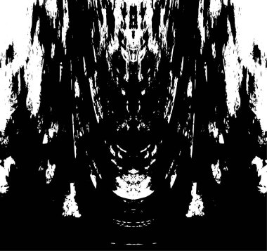 Grunge dikey olarak simetrik siyah beyaz doku. Tek renkli yıpranmış kaplama deseni. 