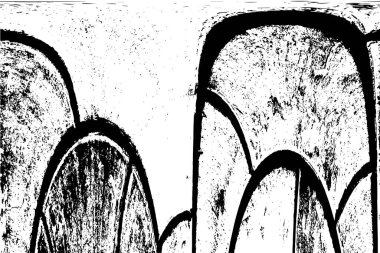 Grunge üst üste biniyor. Soyut siyah-beyaz vektör arkaplanı. Çatlak, leke ve noktalarda kirli desenli tek renkli klasik yüzey. Karanlık korku tarzında eski bir duvar.