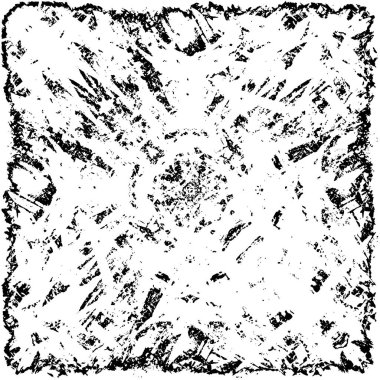 Grunge üst üste biniyor. Soyut siyah-beyaz vektör arkaplanı. Çatlak, leke ve noktalarda kirli desenli tek renkli klasik yüzey. Karanlık korku tarzında eski bir duvar.