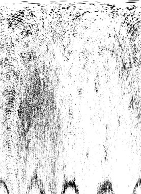 Grunge üst üste biniyor. Soyut siyah-beyaz vektör arkaplanı. Çatlak, leke ve noktalarda kirli desenli tek renkli klasik yüzey. Karanlık korku tarzında eski bir duvar.