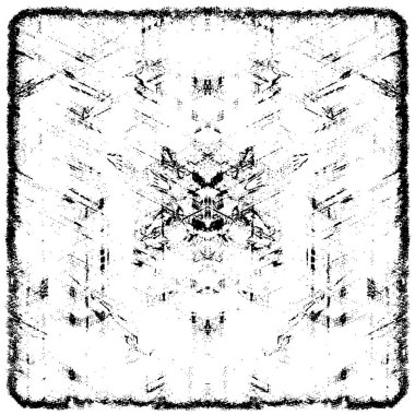 Grunge üst üste biniyor. Soyut siyah-beyaz vektör arkaplanı. Çatlak, leke ve noktalarda kirli desenli tek renkli klasik yüzey. Karanlık korku tarzında eski bir duvar.