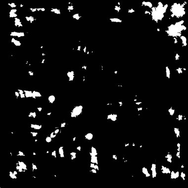 Grunge üst üste biniyor. Soyut siyah-beyaz vektör arkaplanı. Çatlak, leke ve noktalarda kirli desenli tek renkli klasik yüzey. Karanlık korku tarzında eski bir duvar.