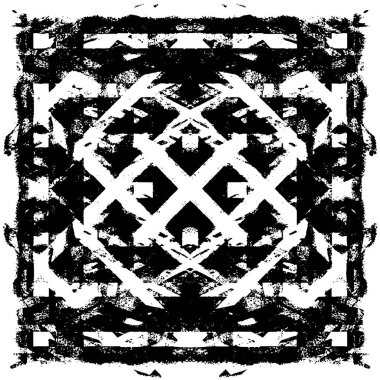Grunge üst üste biniyor. Soyut siyah-beyaz vektör arkaplanı. Çatlak, leke ve noktalarda kirli desenli tek renkli klasik yüzey. Karanlık korku tarzında eski bir duvar.