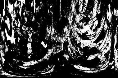 Grunge üst üste biniyor. Soyut siyah-beyaz vektör arkaplanı. Çatlak, leke ve noktalarda kirli desenli tek renkli klasik yüzey. Karanlık korku tarzında eski bir duvar.