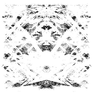 Grunge üst üste biniyor. Soyut siyah-beyaz vektör arkaplanı. Çatlak, leke ve noktalarda kirli desenli tek renkli klasik yüzey. Karanlık korku tarzında eski bir duvar.